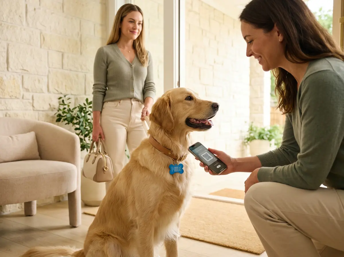 Example image of a pet tag used while travelling
